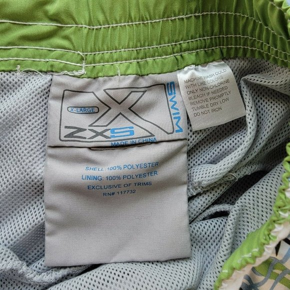 ZeroXposur ZXS Men's Swim Trunks Board Shorts Size XL Green Brown Tropical Print - Picture 3 of 3